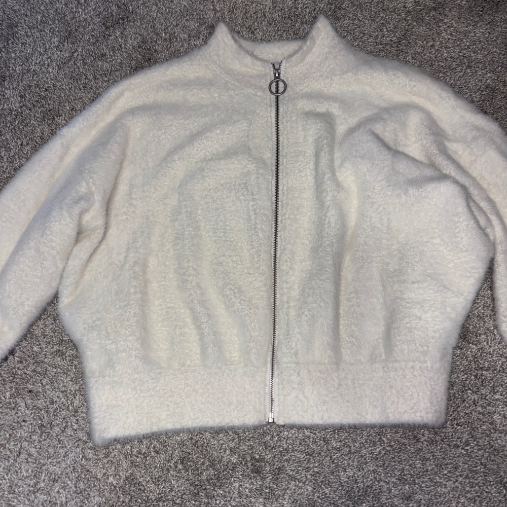 Gymshark Whitney Eyelash Knit Jacket - Skylight White